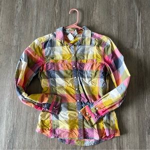 Stio Women's Small Plaid Button-up Long Sleeve